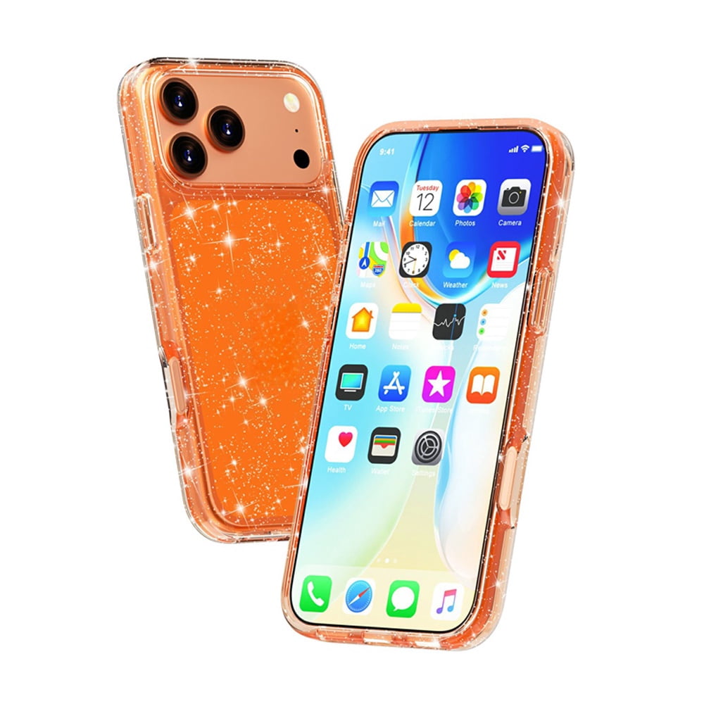 Transparent Color Case for iPhone 17 Pro - Sparkle Orange