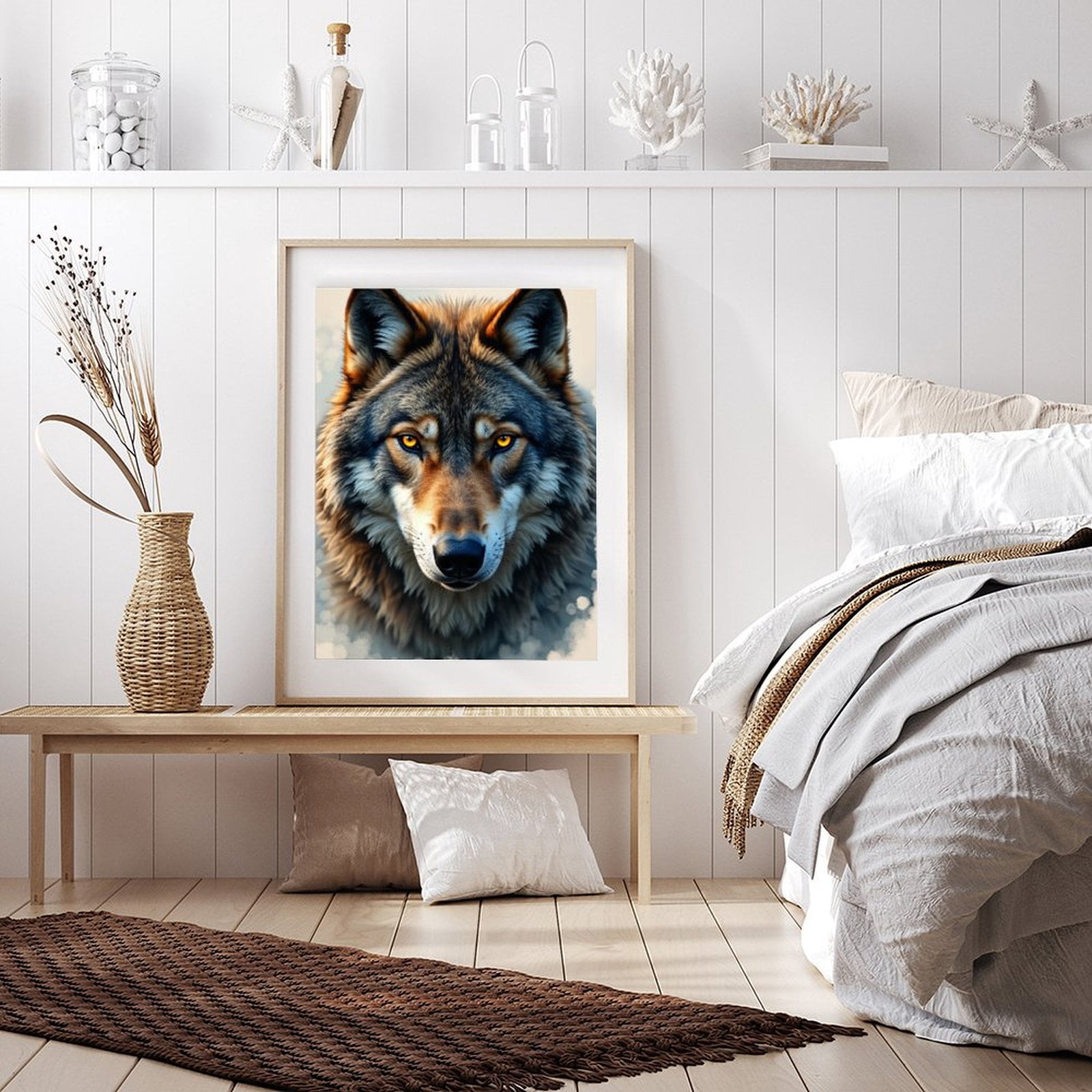 Diamond Art Kits for Adults - 5d Wolf Portrait Intense Eyes Diamond Painting for Adults, Diamond Art for Adults Beginners, Frameless Diamond Painting Kits for Adults for Home Wall Decor