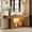 Rustic Oak, variant on Aheaplus 63" Farmhouse Console Table with LED Lights & Charging Station - Narrow Entryway/Sofa Table for Living Room, Foyer, Entry,White & Brown