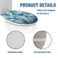 thumbnail image 6 of ZIATUBLE Blue Marble Stripe Toilet Lid Seat Cover Decorative Toilet Seat Covers Lids with Stretch Edges Toilet Seat Lid Covers for Home Oval Toilet Lid Covers Fits Most Toilet Lids, 6 of 6
