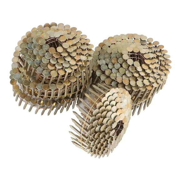 7200Pcs 1-1/4" × 0.12" 15 Degree Galvanized Coil Roofing Nail 3/8" Head Diameter