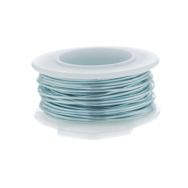 28 Gauge Round Silver Plated Baby Blue Copper Craft Wire - 120 ft ...