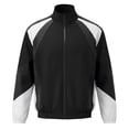 thumbnail image 5 of RongHuan Mens Color Block Track Jacket Zip Up Windbreaker Casual Stand Collar Coat Elastic Cuffs Outerwear Streetwear, 5 of 5