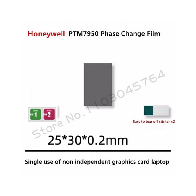 Honeywell PTM7950 Thermal Pad Phase-Change Material CPU GPU Notebook Computer Watercooler Heatsink Radiator Partner 8.5W/M-k 25X30X0.2mm 0.2mm