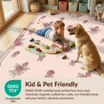 thumbnail image 4 of Design&I 2'x3' Washable Throw Rug Pink Delicate Vintage Bouquet Buds Airy Asymmetric Border Coquette for Hallway, Laundry Room, Low Profile Daily Traffic Ready Accent, 4 of 7