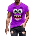 thumbnail image 2 of Blmnix Baggy Mens T-Shirts Funny Tshirts Big And Tall Shirts Muscle Top Purple Crew Neck Short Sleeve Graphic Tees Mens Shirts Casual,L, 2 of 5