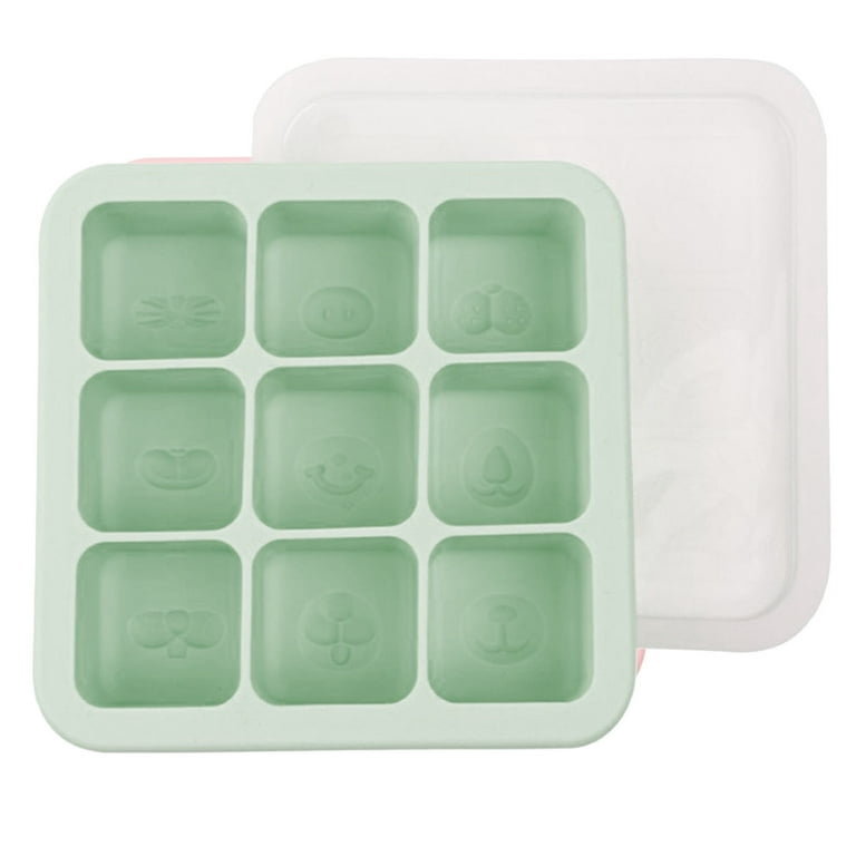 Cofest Baby Food and Breast Milk Freezer Tray,Silicone Freezer Tray with Lid,Baby Food Storage Container,Perfect for Homemade Baby Food,Vegetable 