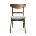 thumbnail image 3 of Noble House Jaxson Mid-Century Fabric Dining Chairs, Set of 4, Mint, Walnut, 3 of 9