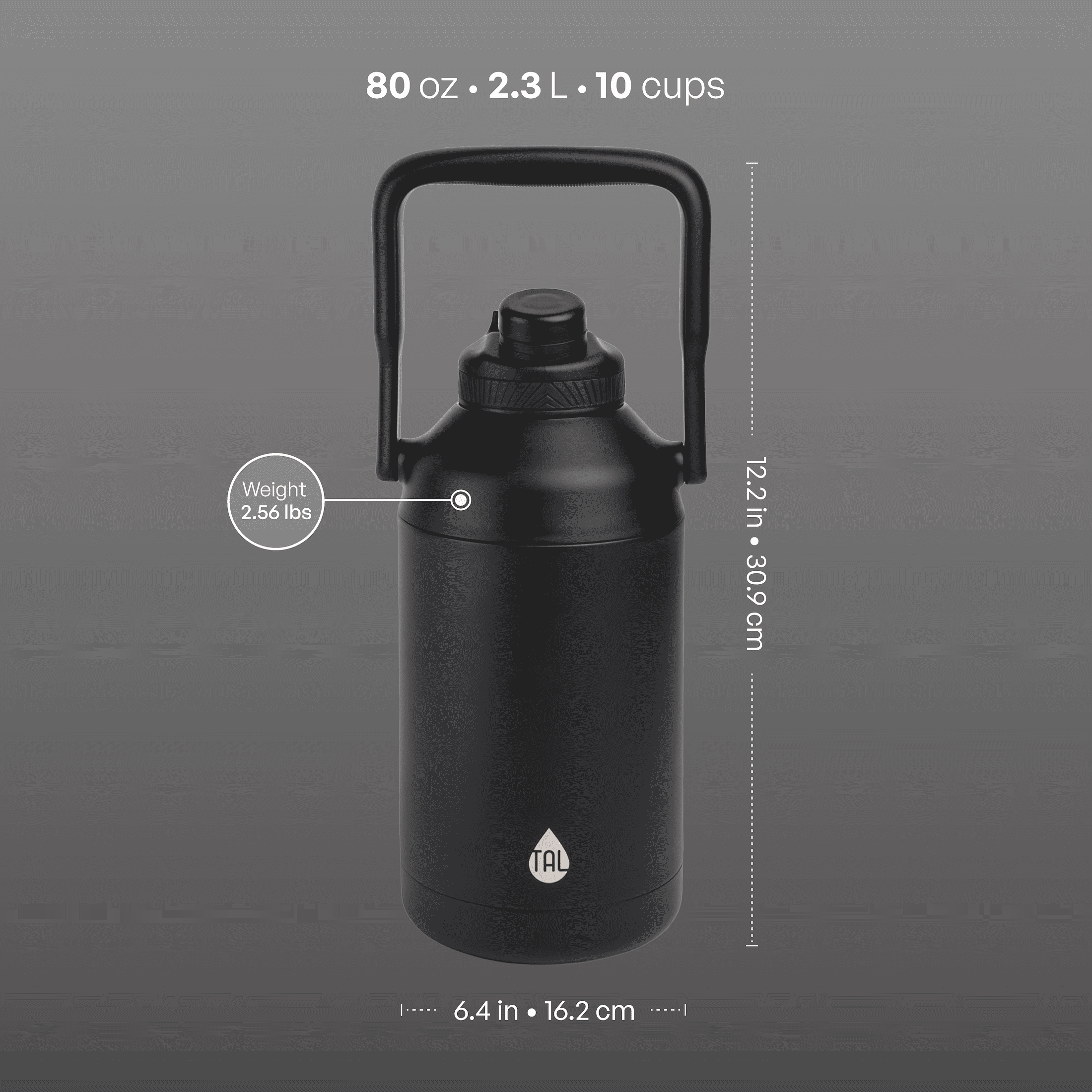 TAL 80 oz Insulated Stainless Steel Water Bottle