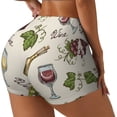 thumbnail image 1 of Fotbe Grapes Bbottles Wine Shorts Sin Costuras – Shorts Deportivos de Cintura Alta para Mujer, Elásticos para Gimnasio, Yoga, Running o Ciclismo-Large, 1 of 8
