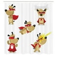 thumbnail image 3 of Ambesonne Animal Shower Curtain, Superhero Puppy with Paw, 69"Wx84"L, Red Cream White, 3 of 5