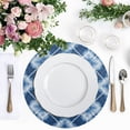 thumbnail image 2 of 15 Inch Round Grid Plate Mats Heat Non-Slip Resistant PVC Placemats for Kitchen Dining Table Decor Blue and White Tie-dye 4PCS, 2 of 5