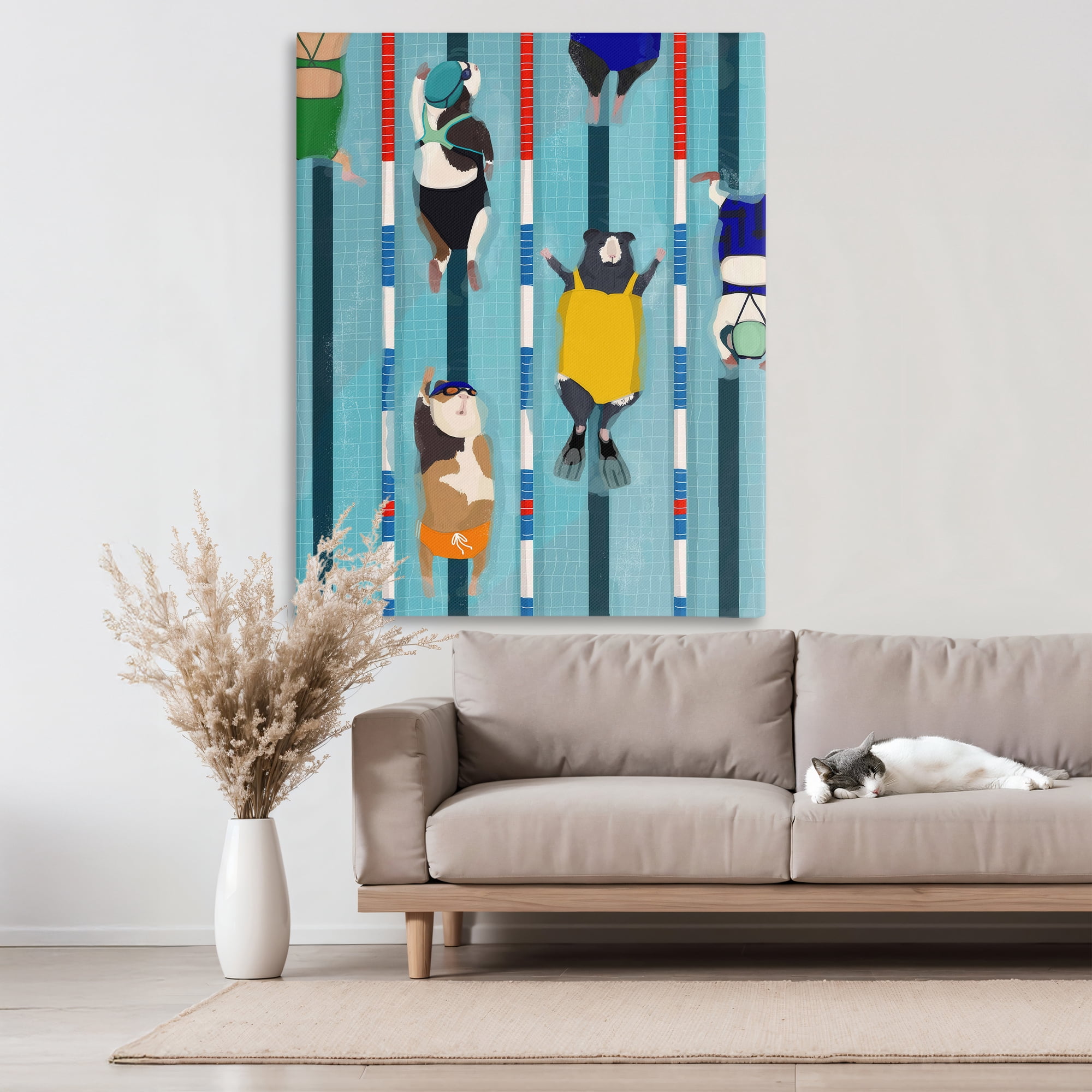 Stupell Industries Guinea Pigs at Lido Canvas Wall Art, design by Hanna Melin