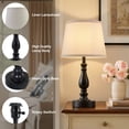 thumbnail image 6 of NATYSWAN Lamp for Bedroom Set of 2 - 19" Small Bedside Table Lamps with Rotary Swithch - Modern Lamps for Living Room Night stands - Desk Lamps for Home Office End Tables., 6 of 7