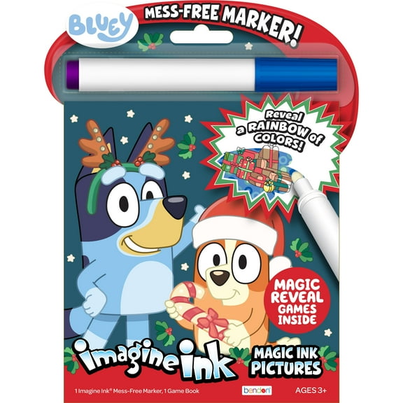 Bluey Christmas Holiday 10-Page Imagine Ink Coloring Book, Paperback by Bendon
