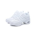 thumbnail image 1 of Crocowalk Girls Casual Thick Soled Walking Dance Shoes Practice Comfortable Cushioned Dancing Sneakers Non-Slip Platform Jazz Shoe White 8, 1 of 9