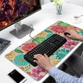 thumbnail image 2 of Long Mouse Pads for Desk,Pioneer Flower Floral Print Pattern Desk Mats on Top Of Desks, Desk Mouse Pad Extra Large with 3mm Non-Slip Base and Stitched Edge for Gaming,Office,Work,Home 31.5"x15.7", 2 of 6