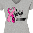 thumbnail image 4 of Inktastic Breast Cancer Awareness I Support My Grammy with Pink Ribbon Women's V-Neck T-Shirt, 4 of 5