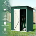 thumbnail image 3 of 5x3 FT Metal Outdoor Storage Shed with Lockable Door and Sloped Roof – Weather-Resistant Garden Shed for Backyard, Patio, Lawn, Green, 3 of 8