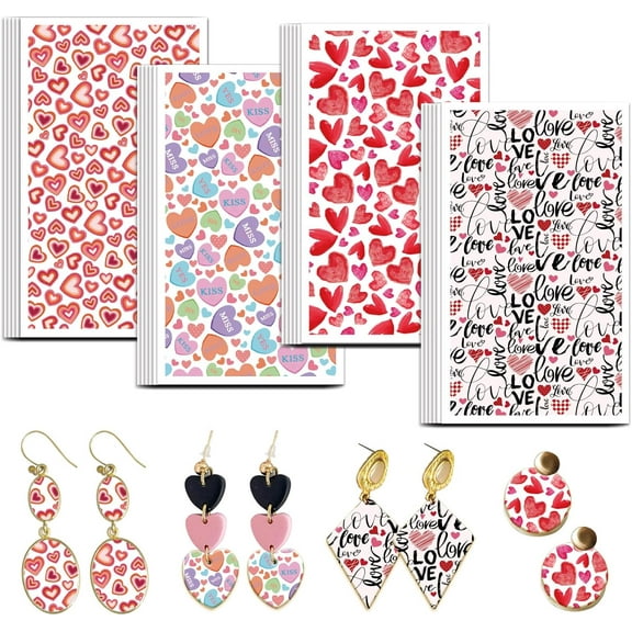 Valentine's Day Transfer Paper 4 Designs 24 Pcs Love Transfer Paper