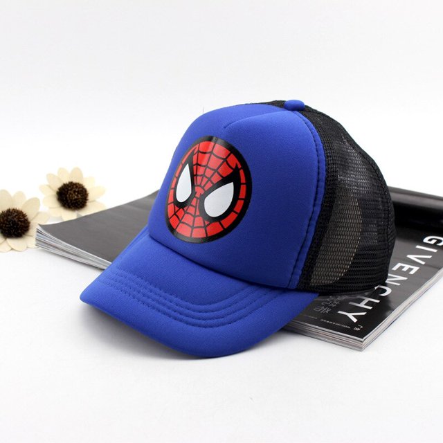 Gorra de béisbol de malla de verano para niños, sombrero de Sol de dibujos animados de Spiderman para niños, gorras Snapback ajustables de algodón de Hip Hop, regalos para bebés y niñas Fivean unisex