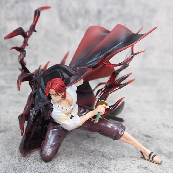 New Four Emperors Red Hair Shanks (Draw the Sword Ver) Character Anime Model Statue Action Figures Desktop Ornament Popular Decorations Fan Souvenirs Creative Gift Collectable