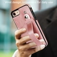thumbnail image 2 of Dteck for iPhone 7 / iPhone 8 / SE 2022 & 2020 Slim Case, Shockproof Premium PU Leather Soft TPU Business Cover with Wrist Strap Kickstand Flip Stand Protection Case, rosegold, 2 of 7