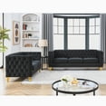 thumbnail image 2 of 3+2 Seater Velvet Sofa Set | Plush Black Upholstery | Pine &amp; Eucalyptus Frame | Metal Legs | Ships Fast from US Warehouse | Cozy Living Room Furniture, 2 of 12