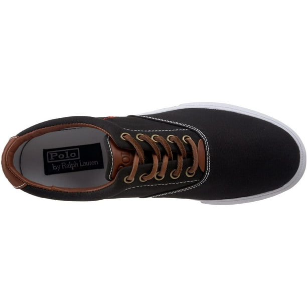 Polo ralph lauren vaughn leather trim low sneaker 2025