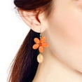 thumbnail image 4 of Romantic Orange Quartz Floral Teardrop Brass Earrings, 4 of 4