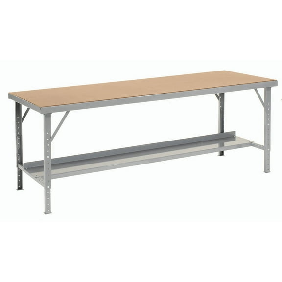 Heavy-Duty Extra Long Hardboard Folding Assembly Workbench, 84" W x 34" D, Gray