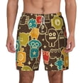 thumbnail image 3 of Uemuo Robot and Monsters Pattern Mens Swim Trunks Quick Dry Board Shorts with Mesh Lining, Stretch Beach Shorts Quick Dry No-Chafing Board Shorts-X-Large, 3 of 9