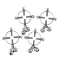 thumbnail image 1 of 2 pares de anillos de protección para pezones con tornillos, barras de material acero, joyería con clip no perforante Hugo nipplering de acero inoxidable, 1 of 10