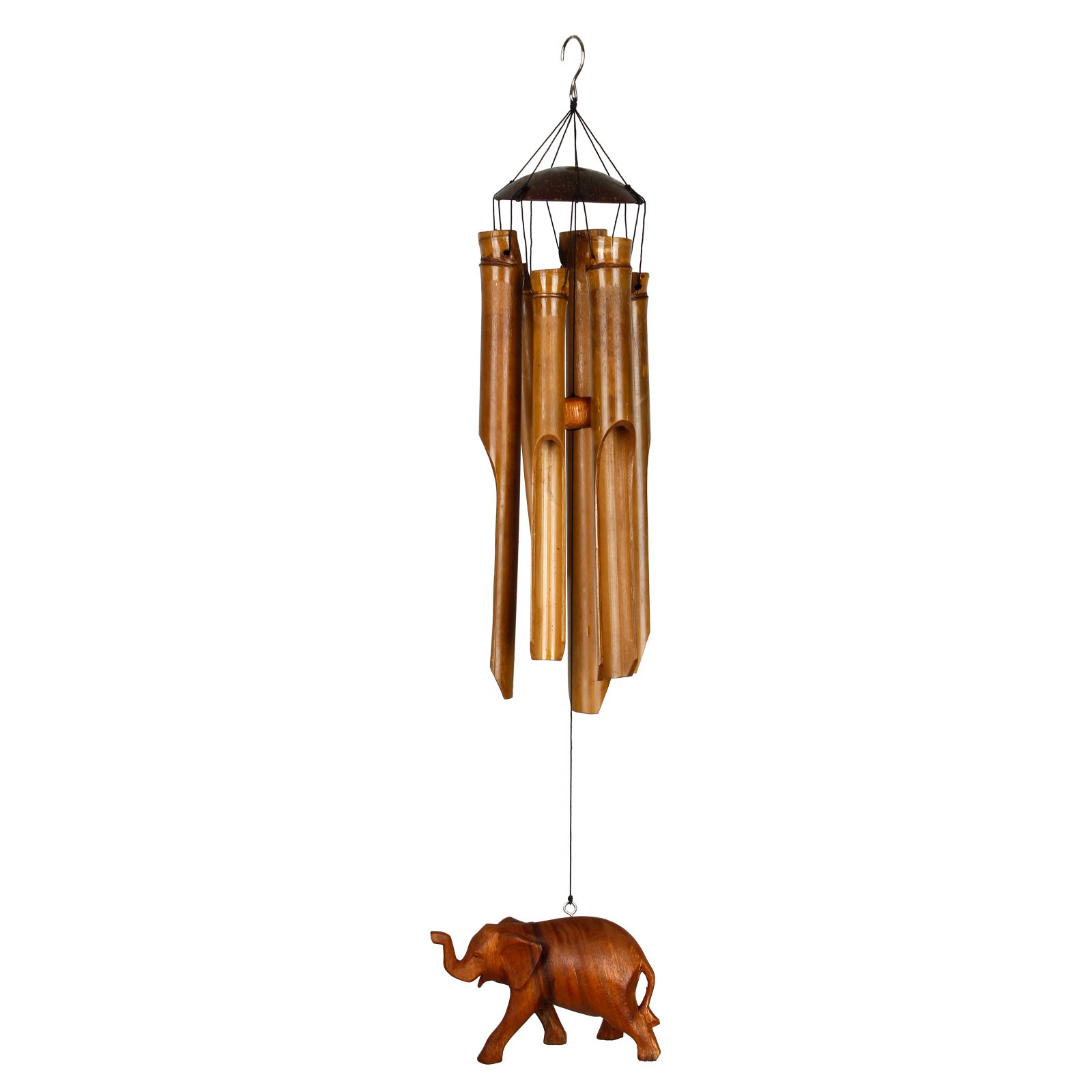 Woodstock Chimes 24 in. Half Coconut Bamboo Elephant Wind Chime