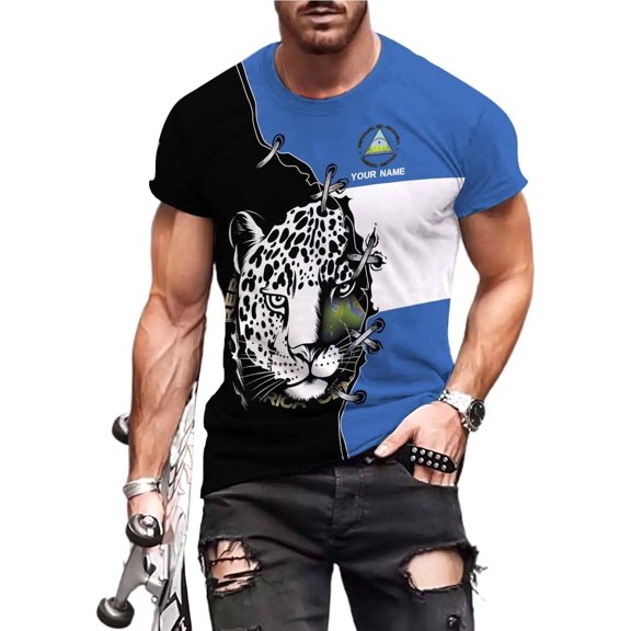 Personalized Nicaragua Shirt Custom Nicaragua Flag Lion Shirt for Men & Women Nicaraguan Camisas T-Shirt, Nicaragua Tshirt (S)