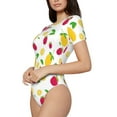 thumbnail image 2 of Naloa Strawberry and Lemon Women's Short-Sleeved Onesie, One-Piece Swimsuit for Parties, dates, clubs - Large, 2 of 9