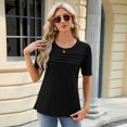 thumbnail image 4 of SWSMCLT Women's Soft Shirt Summer Top Thin Cool Spring T Shirt Fashion Loose Fall Short Sleeve Lightweight Black Large, 4 of 5