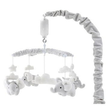 The Peanutshell Elephant Musical Mobile in Grey
