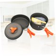 thumbnail image 3 of WEUVEB 8Pcs Lightweight Black Cookware Set for Outdoor Cooking with and Bowl, 3 of 8