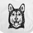 thumbnail image 4 of Inktastic Siberian Husky Sketch Portrait Boys or Girls Baby Bib, 4 of 4