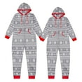 thumbnail image 2 of SILVERCELL Family Matching Christmas Pajamas Set for Mom/Dad/Kids Long Sleeve Zipper Christmas Sleepwear Hooded Jumpsuit Pjs with Pockets, 2 of 7