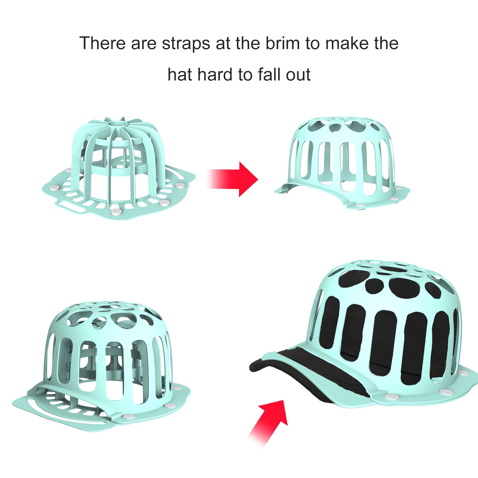 Reusable Hat Washer Cage Baseball Caps Silicone Caps Holder Caps Cleaner Protector Silicone Texture for Washing Machine