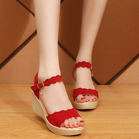 

mtvxesu Sandals for Women Women s Summer One-line Color Sandals With Rhinestones Platform Wedges Sandals for Girls Dinner Party Sale