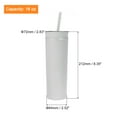 thumbnail image 2 of Vaso delgado Unique Bargains con tapas y pajitas 16Oz mate Gris Reutilizable Acrílico doble pared Plástico, 2 of 6
