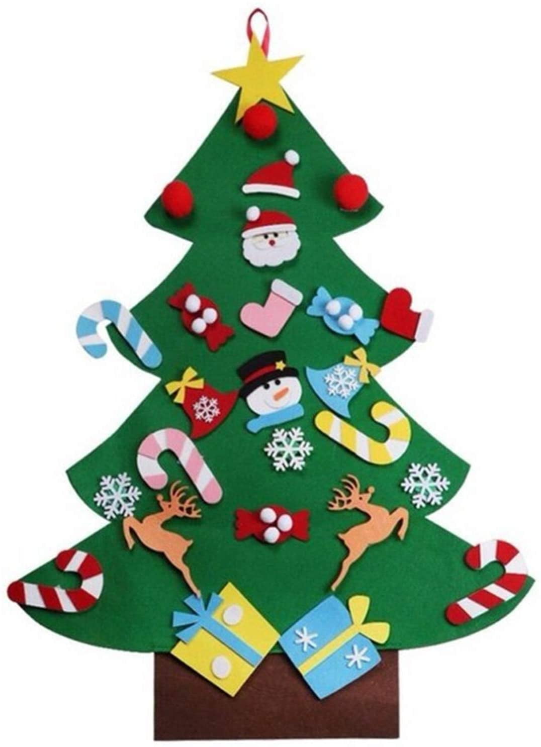 2.9ft DIY Felt Christmas Tree for Kids with 26 Pieces Wall Hanging Xmas