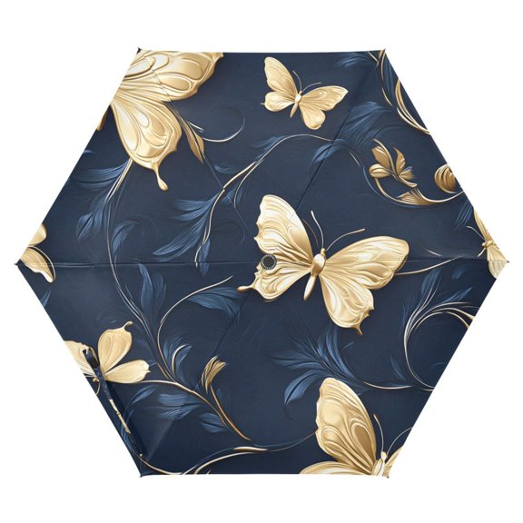 ALAZA 3d Butterflies-d8 UPF 50 Compact Folding Umbrella for Rain Travel Umbrella Packable