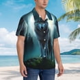 thumbnail image 3 of Fotbe Wolf Camisa Hawaiana para Hombre Unisex – Camisa Casual de Verano con Botones de Manga Corta de Algodón y Lino,X-Large, 3 of 7