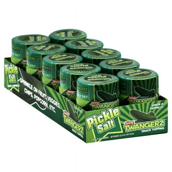 Twang Twangerz Flavorful PICKLE PUNCH Salt Shaker 1.15 ounce per bottle, 10 COUNT Add Some Zest to Your Favorite Snacks