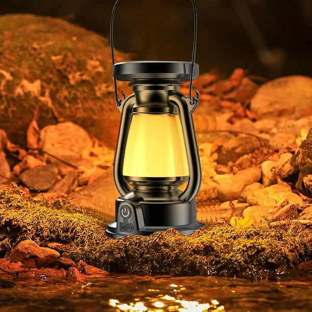 Camping Lantern Rechargeable LED Multi-Light Source | 004 Model | Long Battery Life | Solar & USB Type-C Charging | Waterproof IPX4 | Portable Outdoor Emergency & Tent Lighting | 94x94x158mm