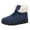 Blue, variant on Women's Lace Up Fluffy Ankle Boots Platform Non Slip Mid Calf Snow Booties Fleece Lined Winter Combat Boots Gray Size 7